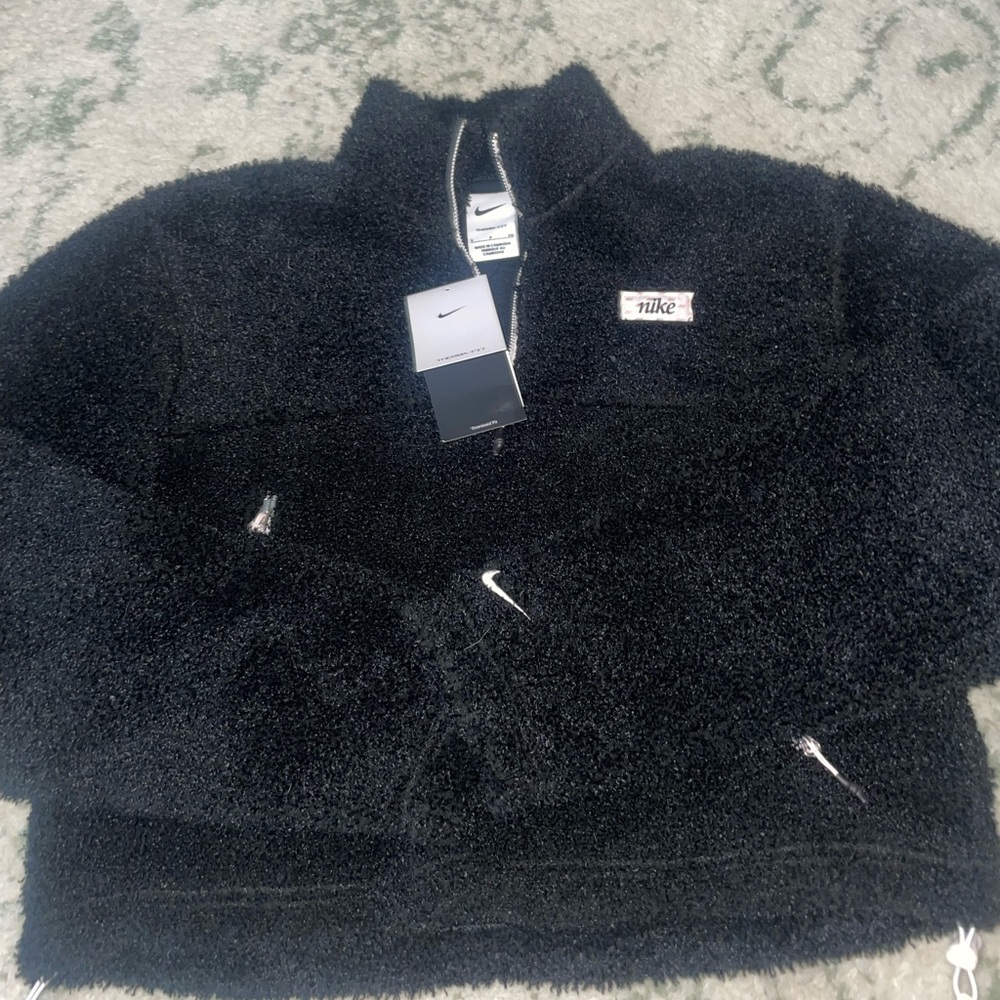 COPY - Black cropped Nike Sherpa jacket, never wore